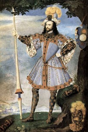 Dressed for jousting: George Clifford, 3rd Earl of Cumberland (1558-1603) - by Nicholas Hilliard.